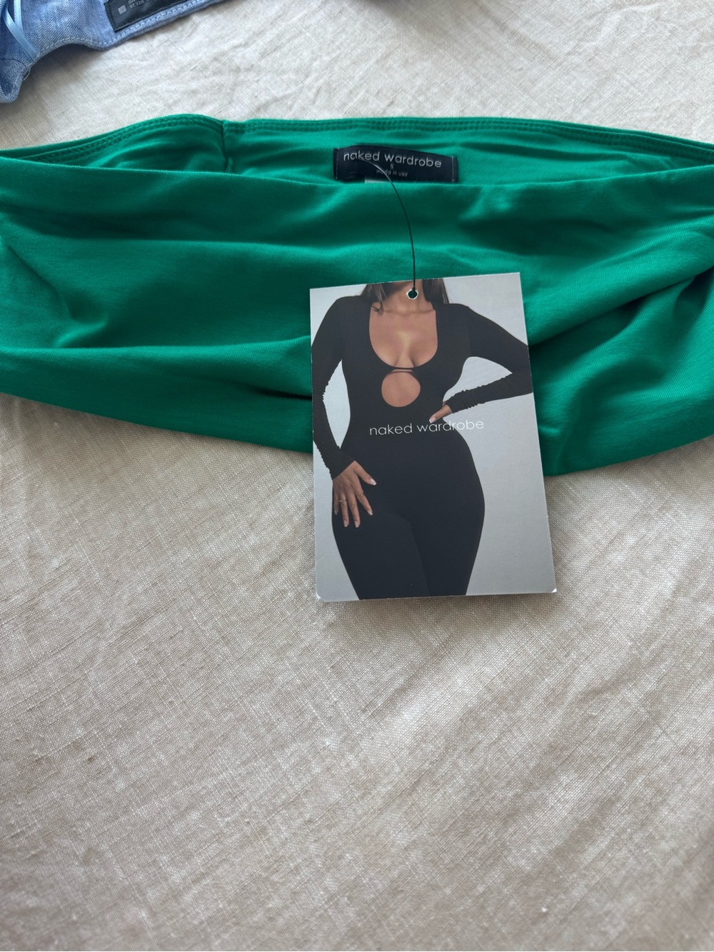 naked wardrobe Kelly Green Strapless Bandeau Top